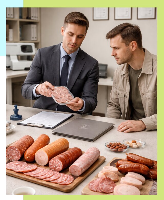 Сертификация колбасных изделий в Белогорске от 7652 р. | Алешин-Бгк