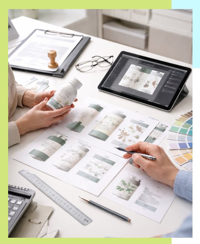 Профессиональная разработка дизайна и текста этикетки продукции в Белогорске