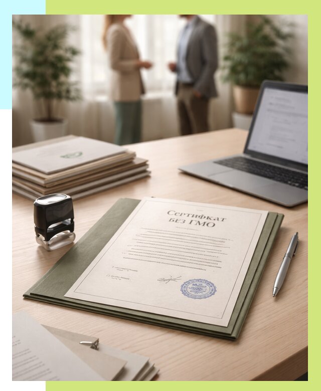 Сертификат без ГМО в Белогорске от 7652 р. оформить срочно Алешин-Бгк