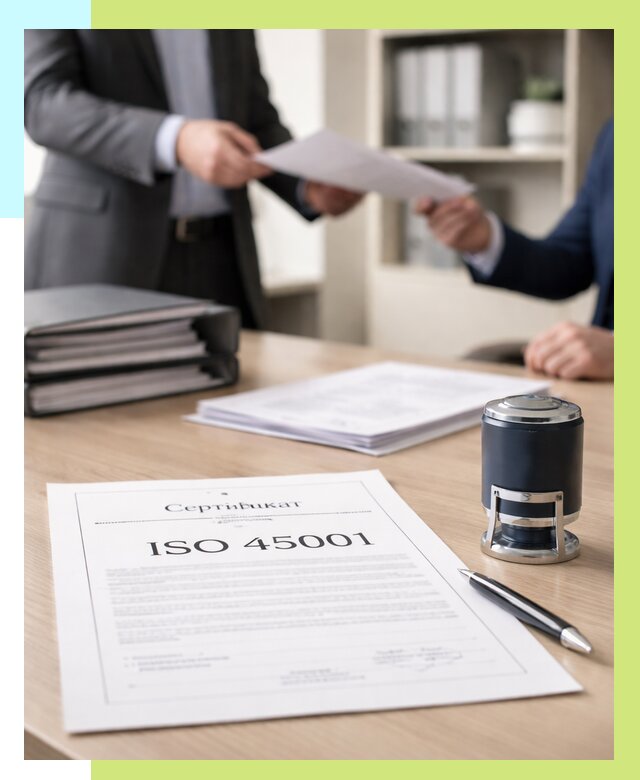 Сертификат ISO 45001 в Белогорске под ключ от 45909 р. | Алешин-Бгк